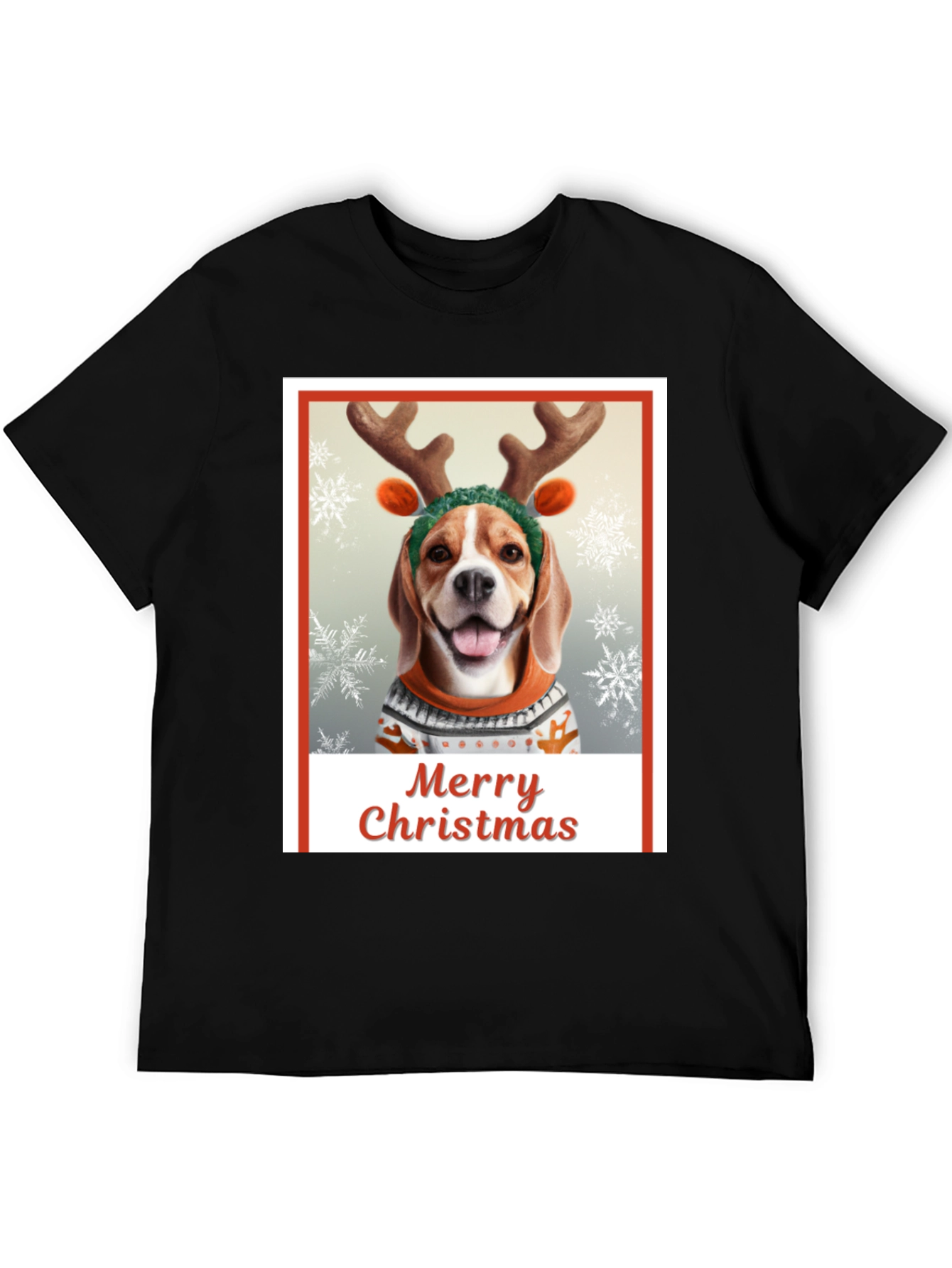 Merry Christmas Dog T-Shirt - Holiday Festive Wear