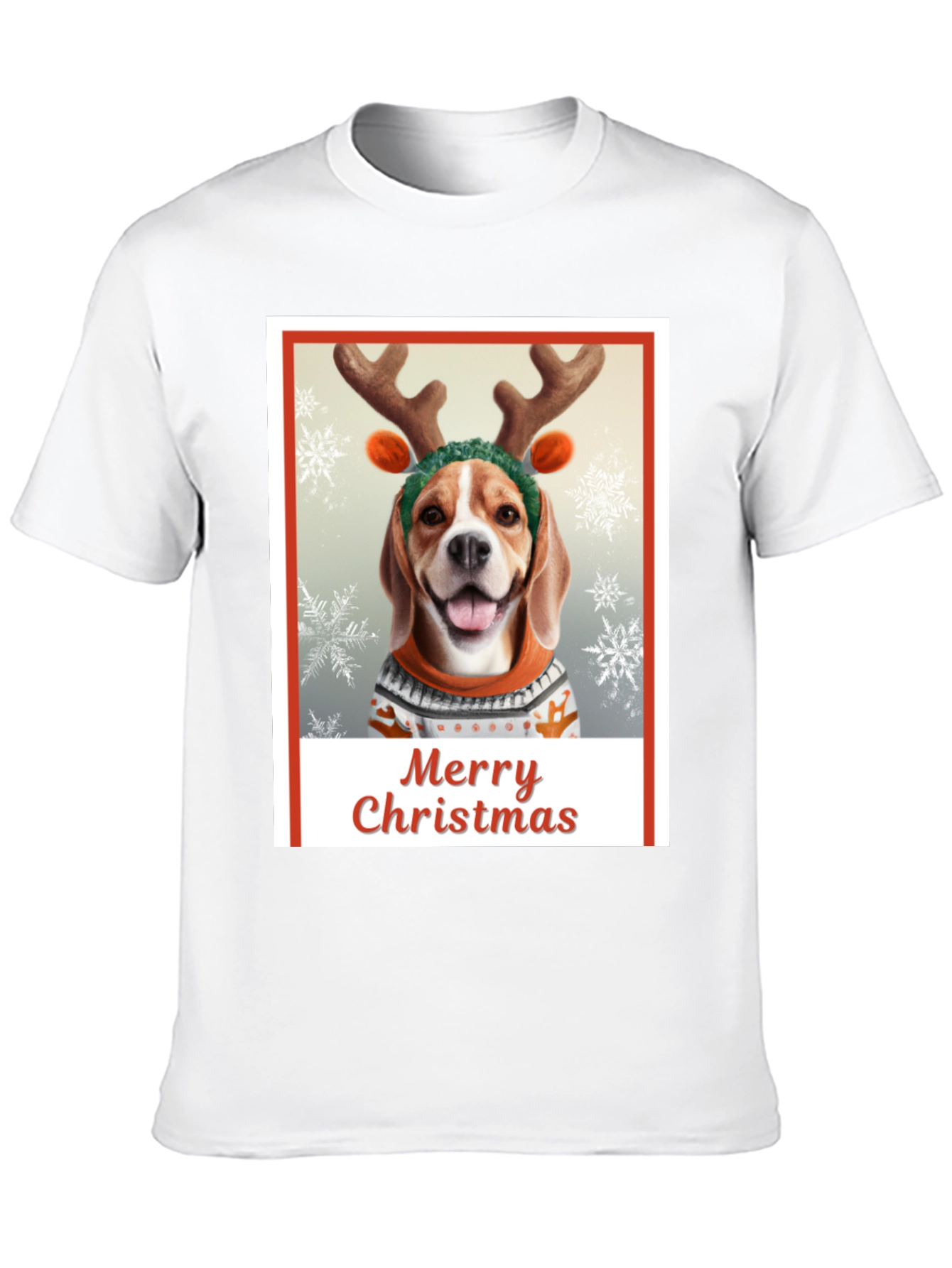 Merry Christmas Dog T-Shirt - Holiday Festive Wear