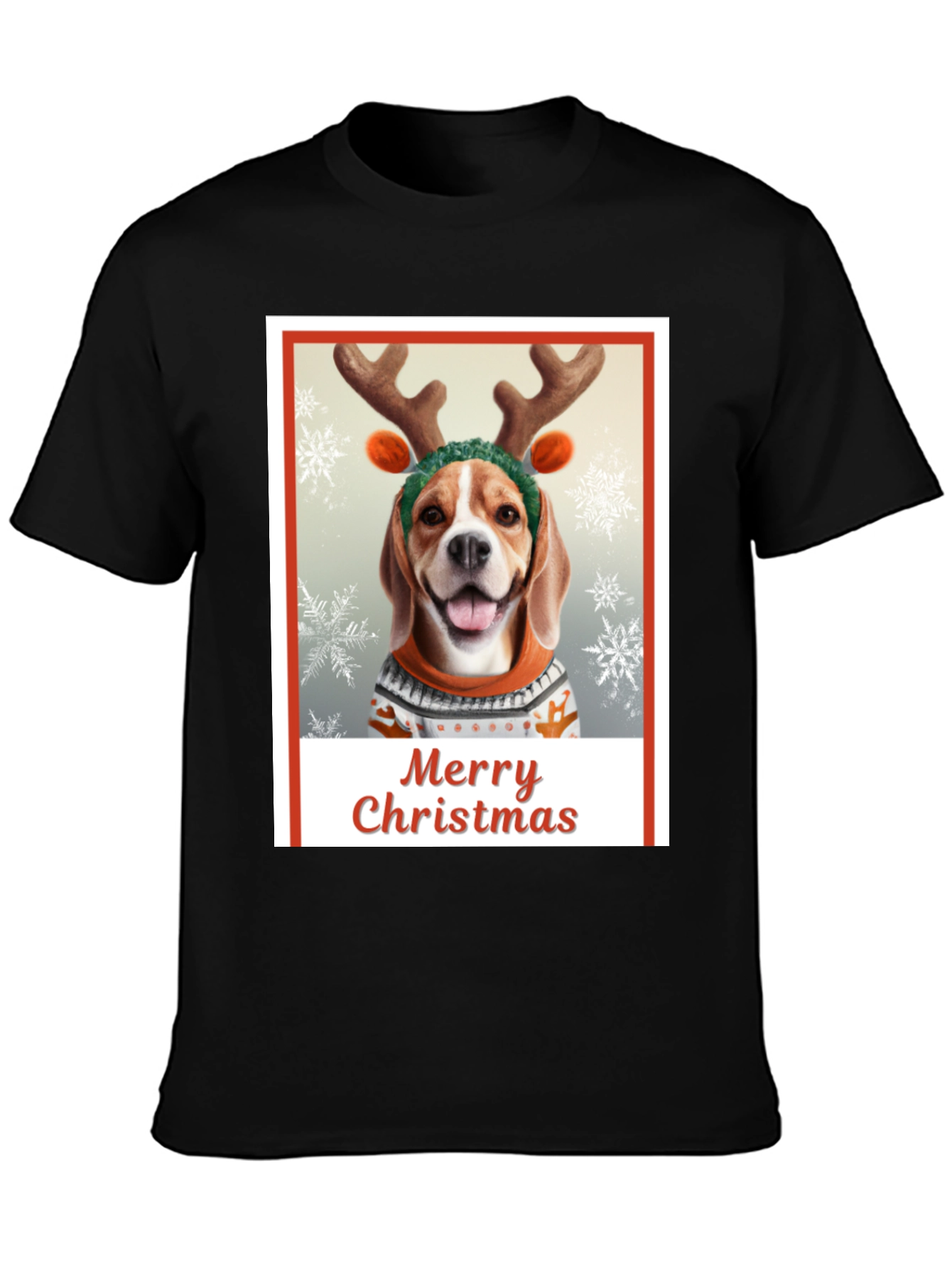 Merry Christmas Dog T-Shirt - Holiday Festive Wear