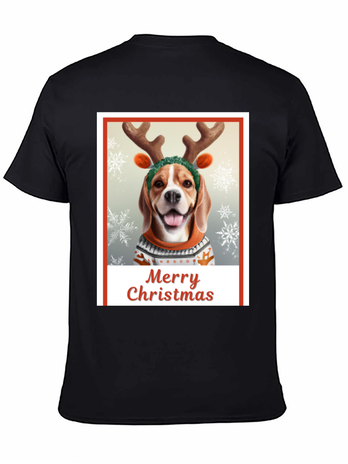 Merry Christmas Dog T-Shirt - Holiday Festive Wear