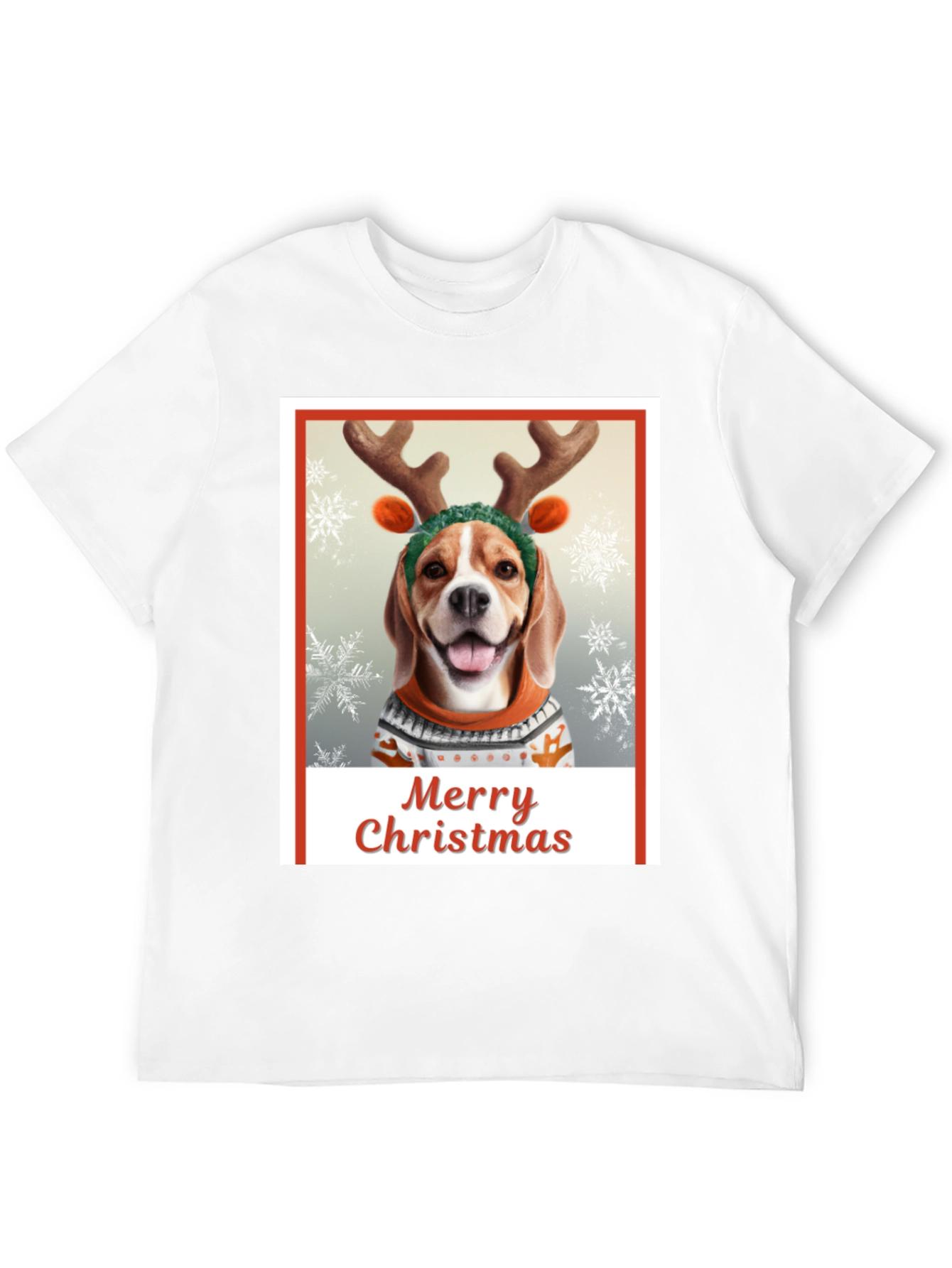 Merry Christmas Dog T-Shirt - Holiday Festive Wear