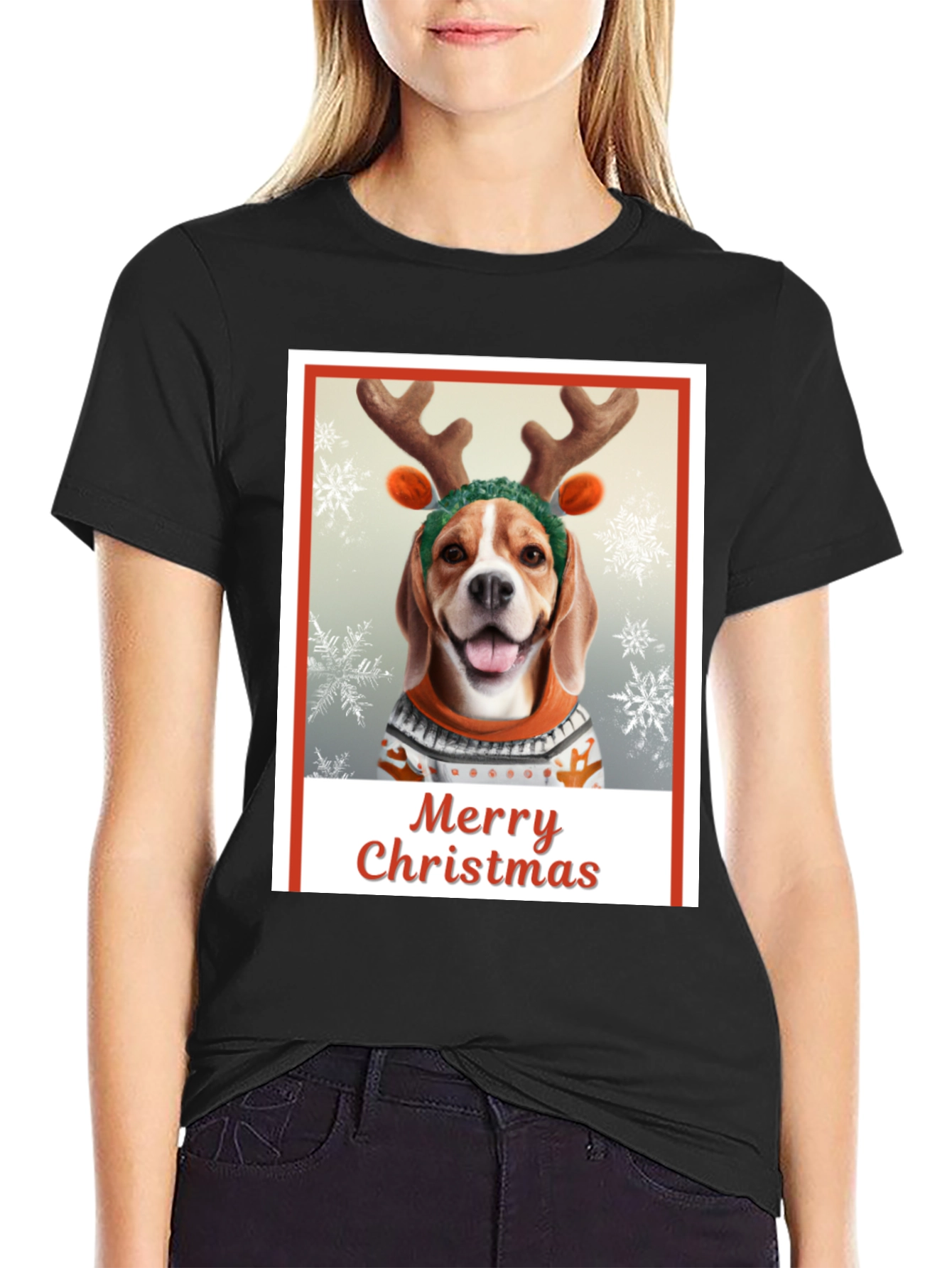 Merry Christmas Dog T-Shirt - Holiday Festive Wear