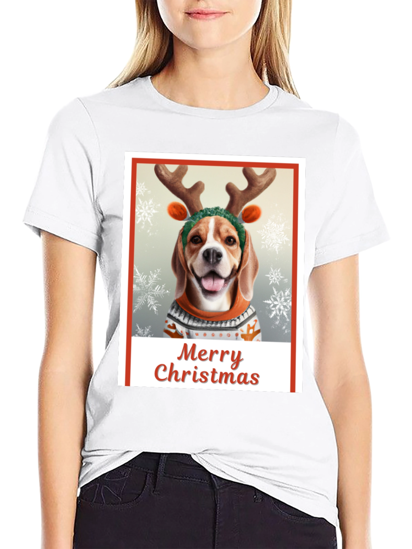 Merry Christmas Dog T-Shirt - Holiday Festive Wear