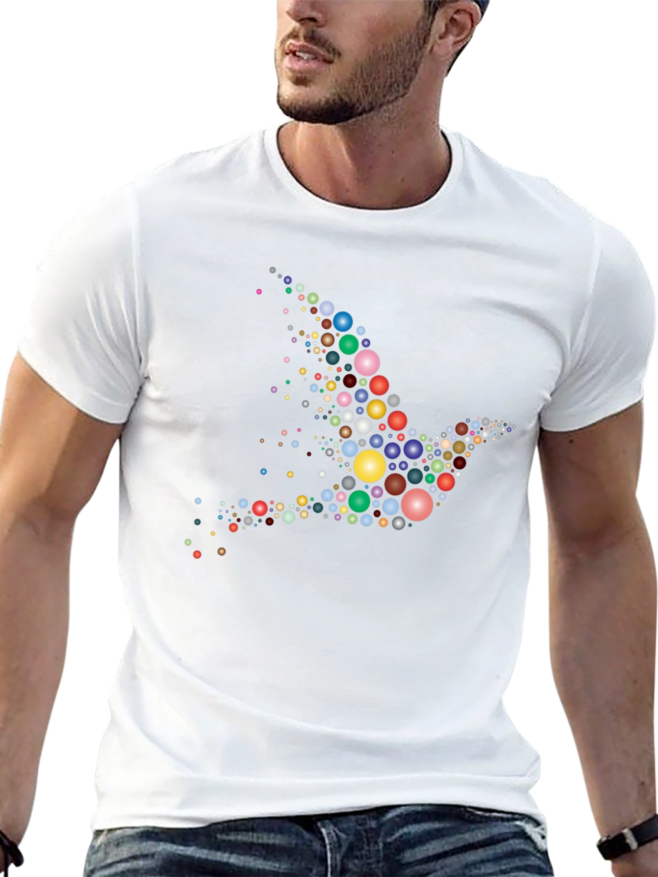 Dove Bubble Print Black T-Shirt