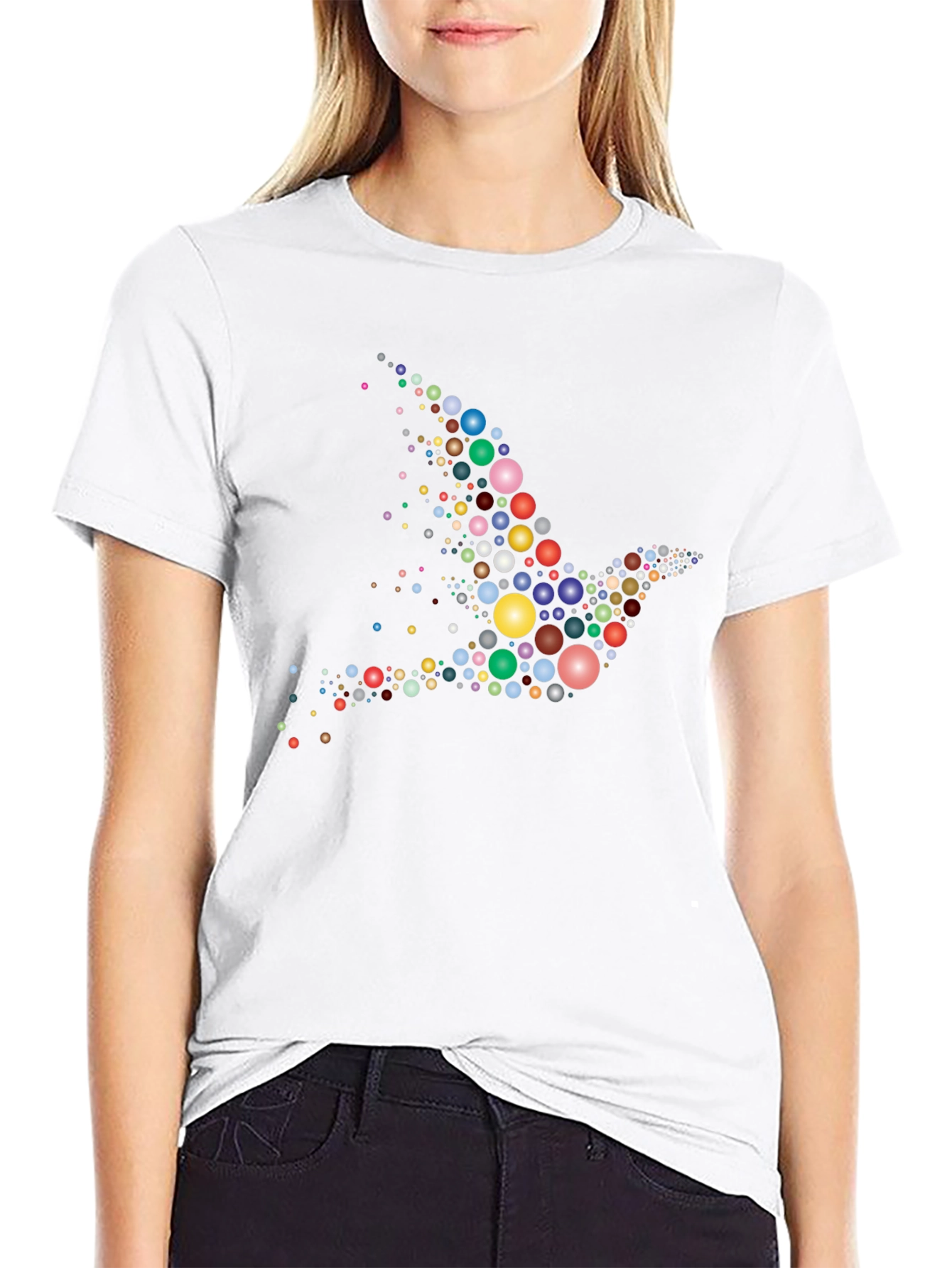 Dove Bubble Print Black T-Shirt