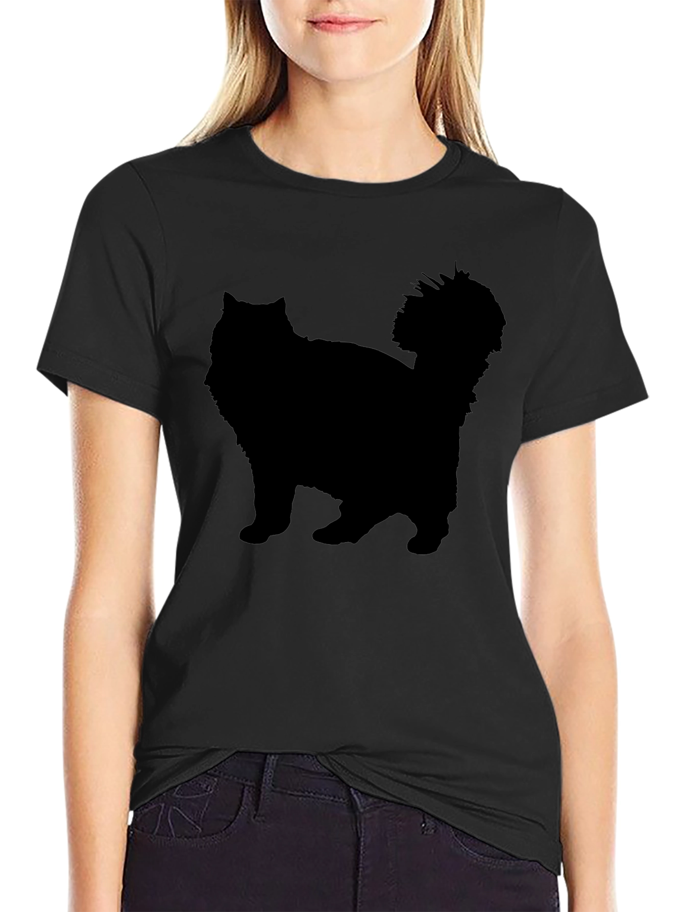Black Cat Silhouette Graphic Tee