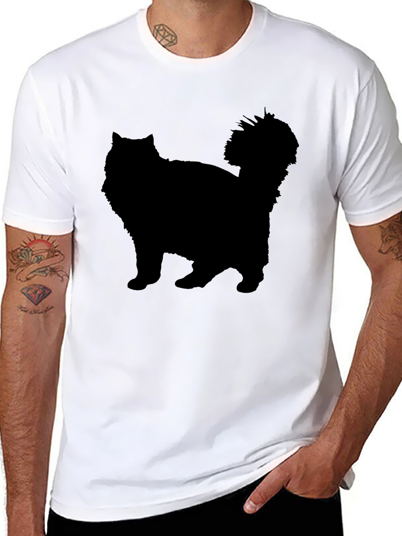 Black Cat Silhouette Graphic Tee