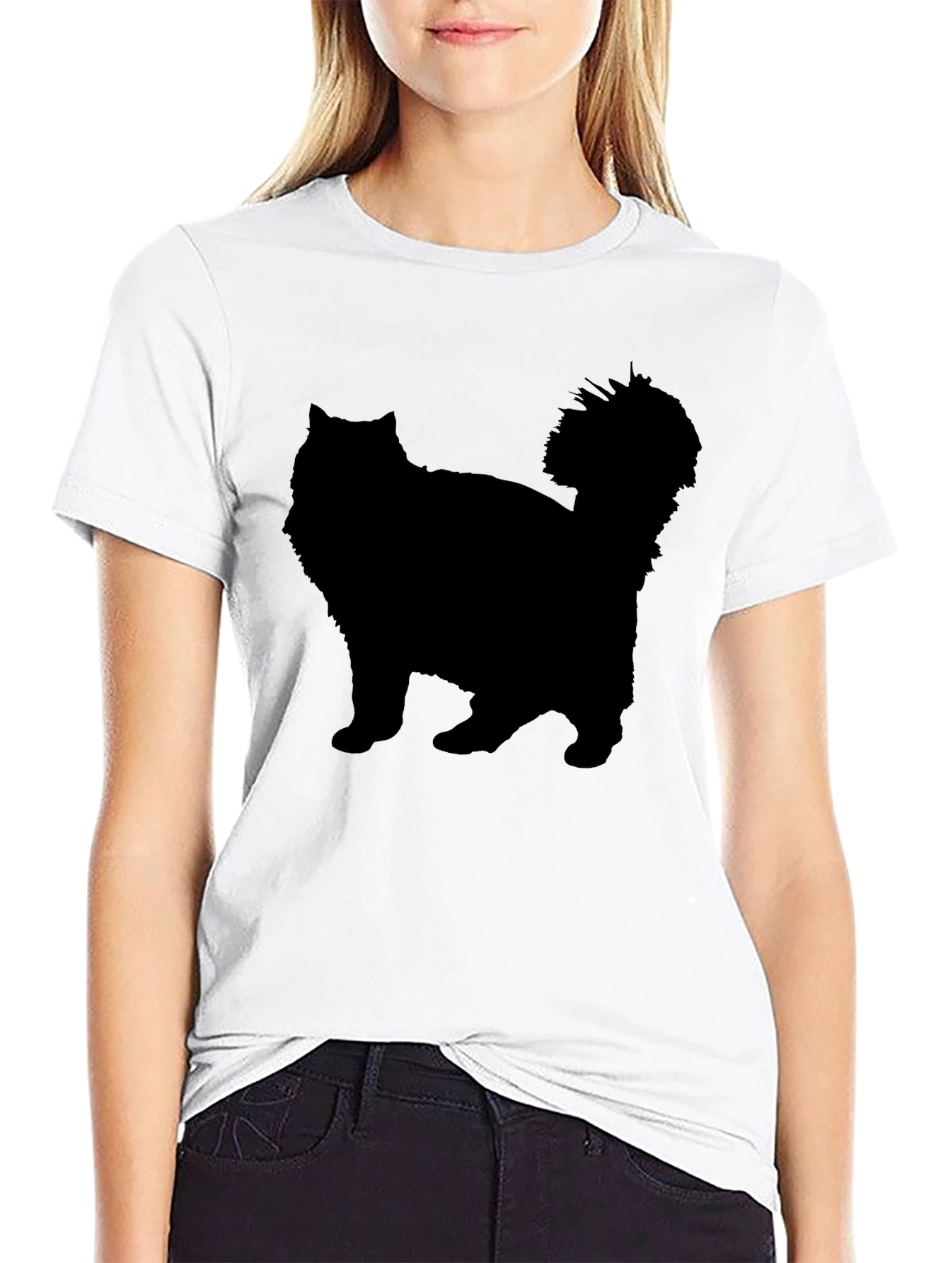 Black Cat Silhouette Graphic Tee