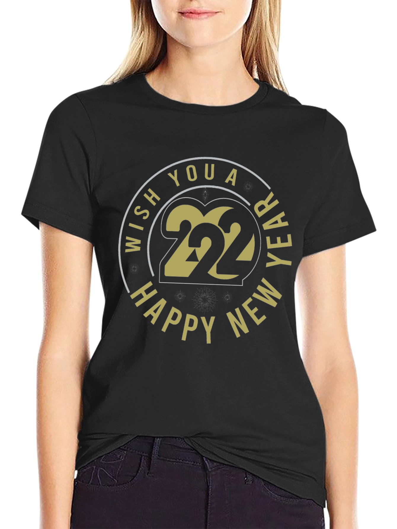 Happy New Year 2022 Black T-Shirt