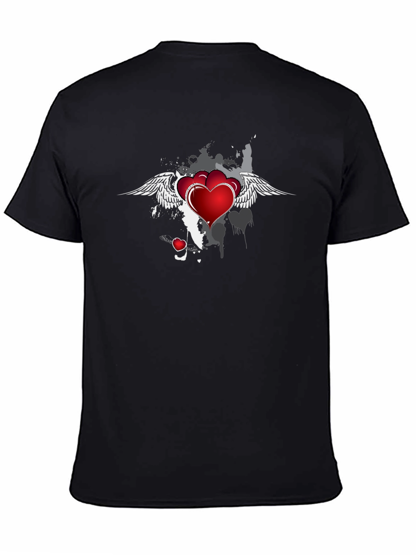 Winged Heart Graphic Black Tee