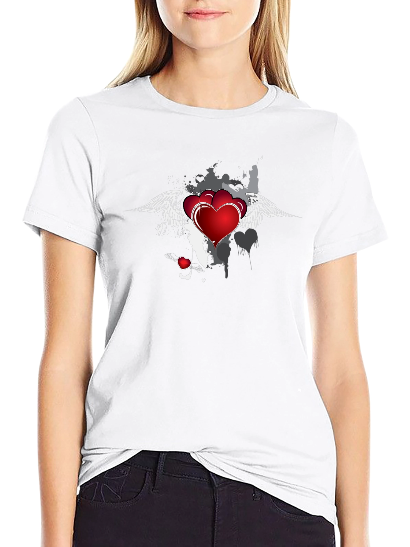 Winged Heart Graphic Black Tee