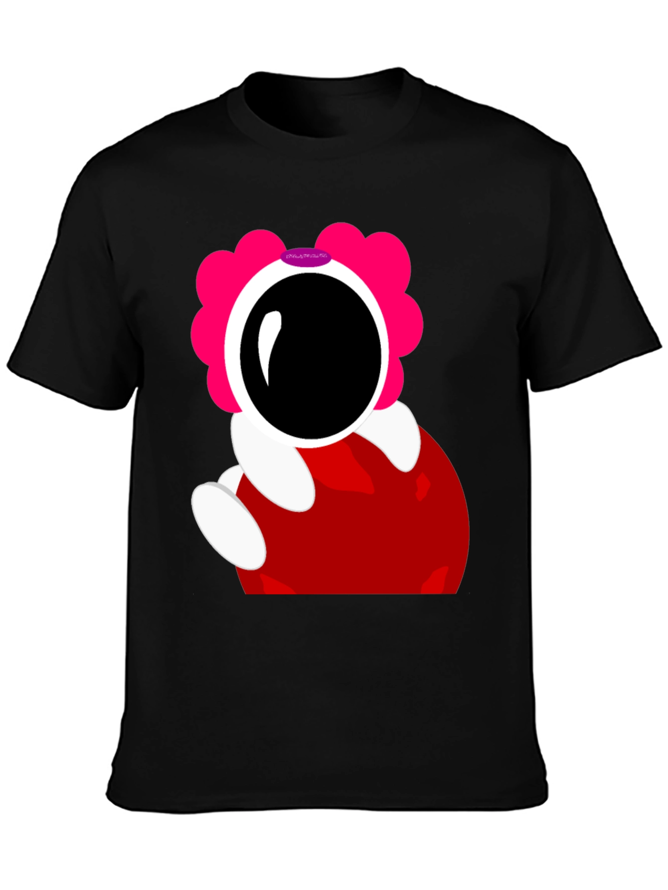 Astronaut Cartoon Graphic T-Shirt - Black Cotton Tee