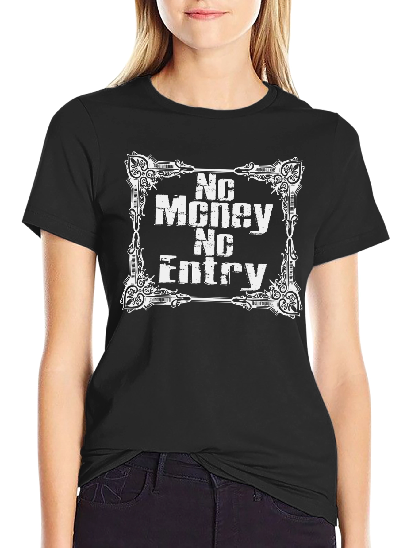 No Money No Entry Graphic Tee - Black