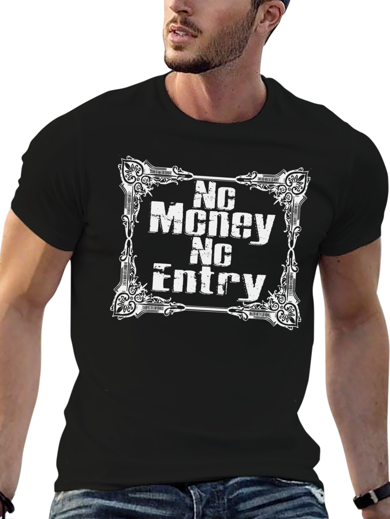 No Money No Entry Graphic Tee - Black
