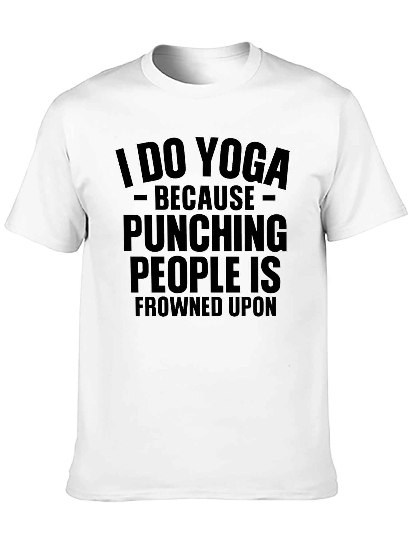Yoga Humor T-Shirt: Punching People Frowned Upon Tee