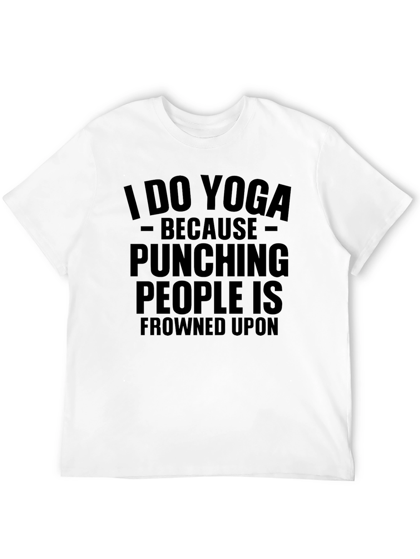Yoga Humor T-Shirt: Punching People Frowned Upon Tee