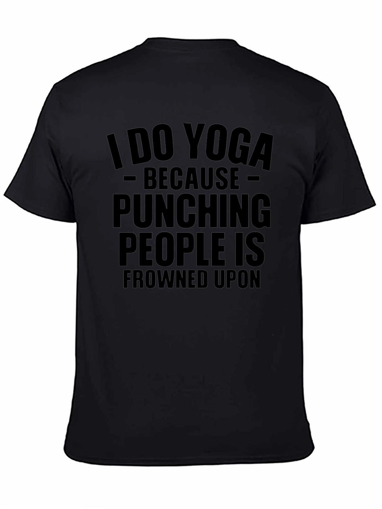 Yoga Humor T-Shirt: Punching People Frowned Upon Tee