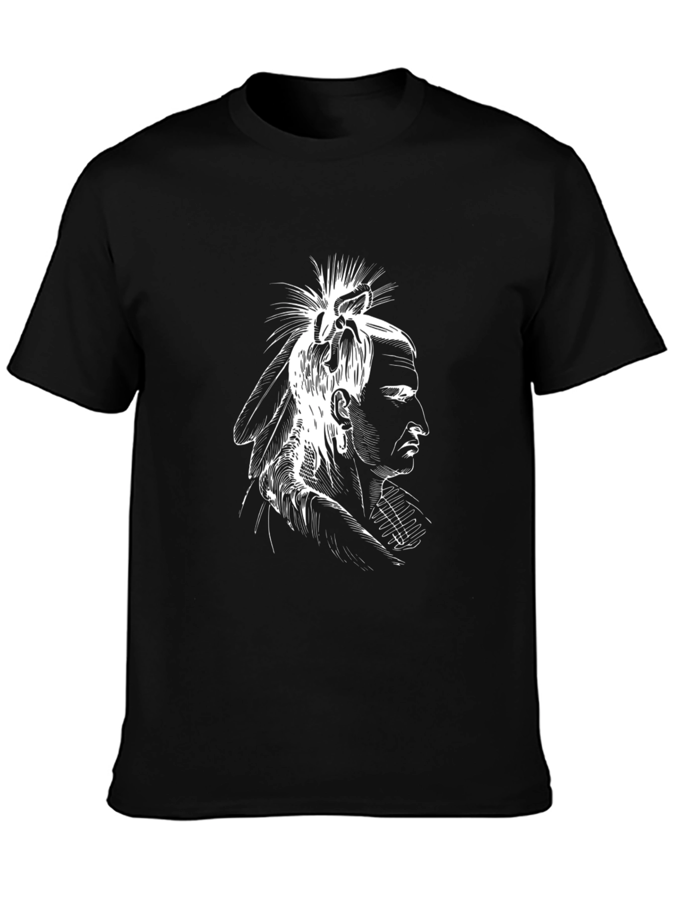 Native American Chief Graphic Tee - Black