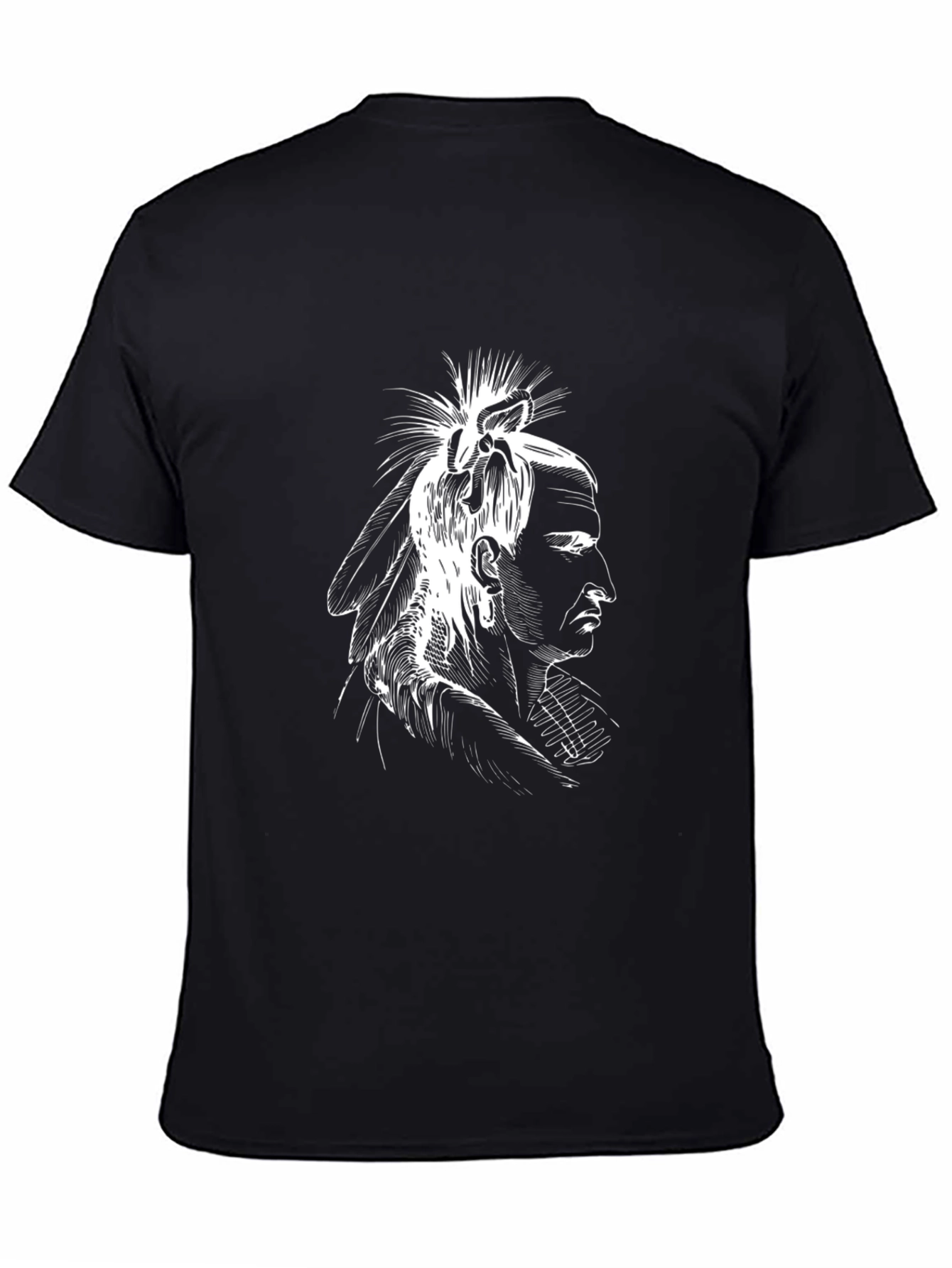 Native American Chief Graphic Tee - Black