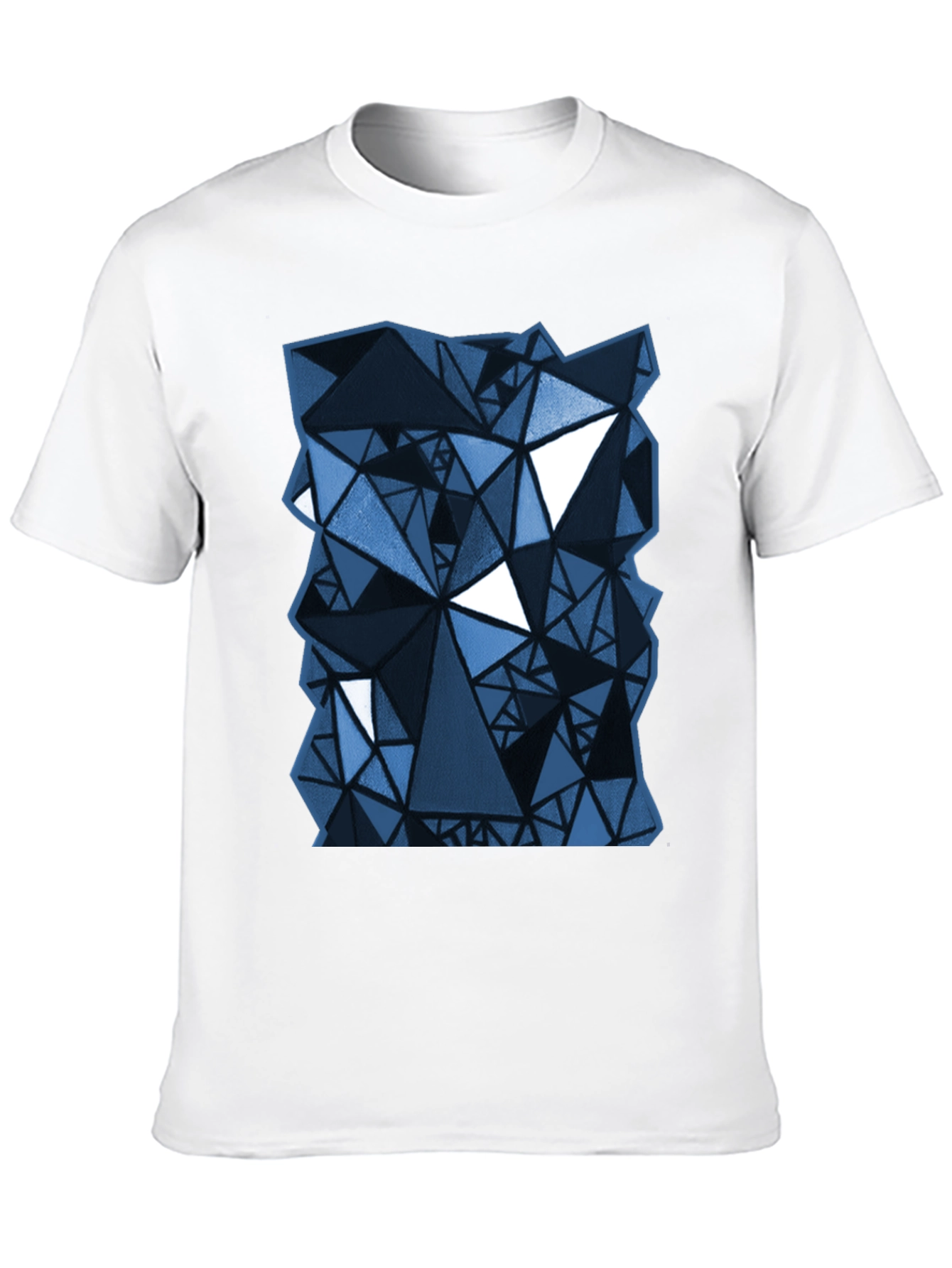 Abstract Geometric Triangle Pattern Black T-Shirt