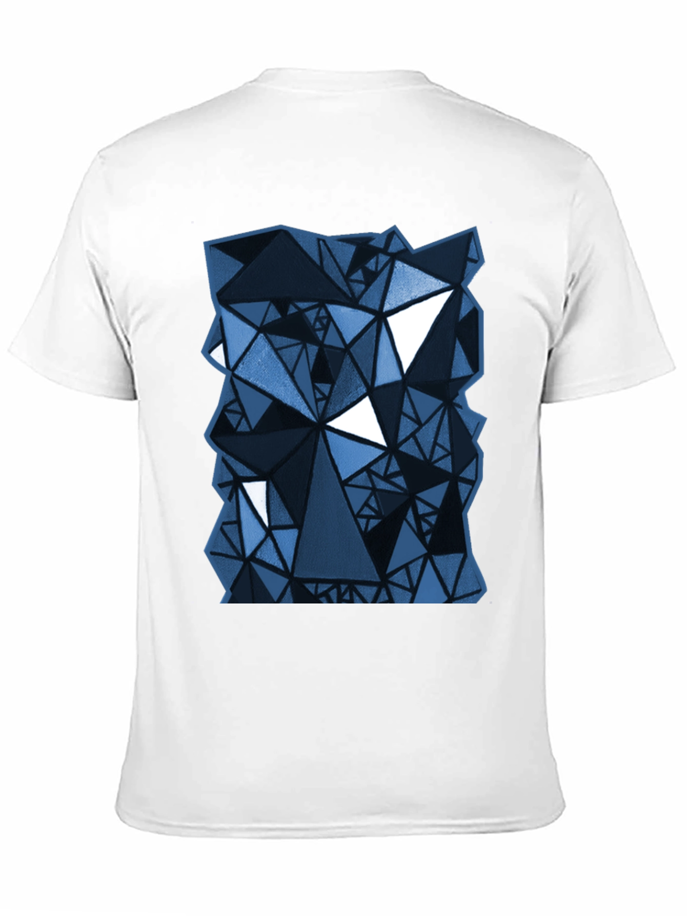 Abstract Geometric Triangle Pattern Black T-Shirt