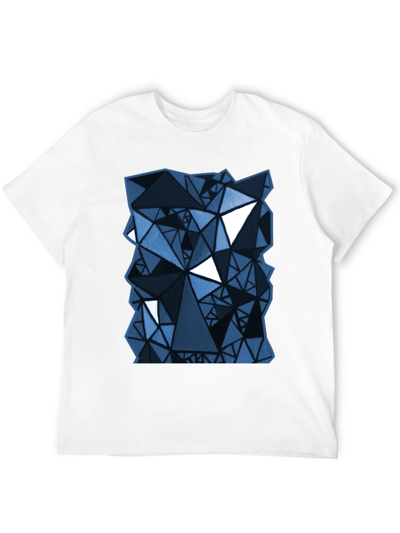 Abstract Geometric Triangle Pattern Black T-Shirt