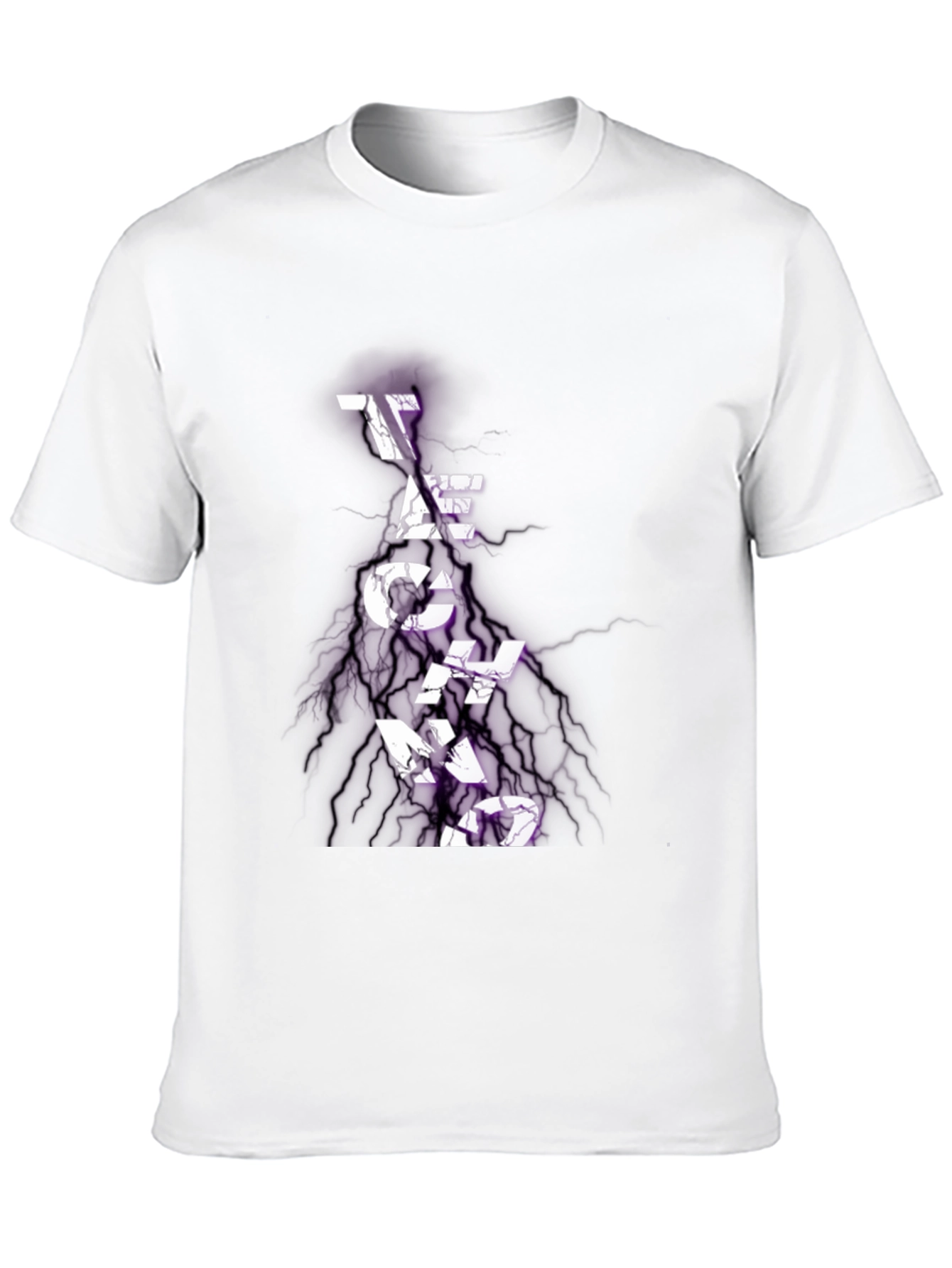 Techno Rave Graphic T-Shirt - Electric Purple