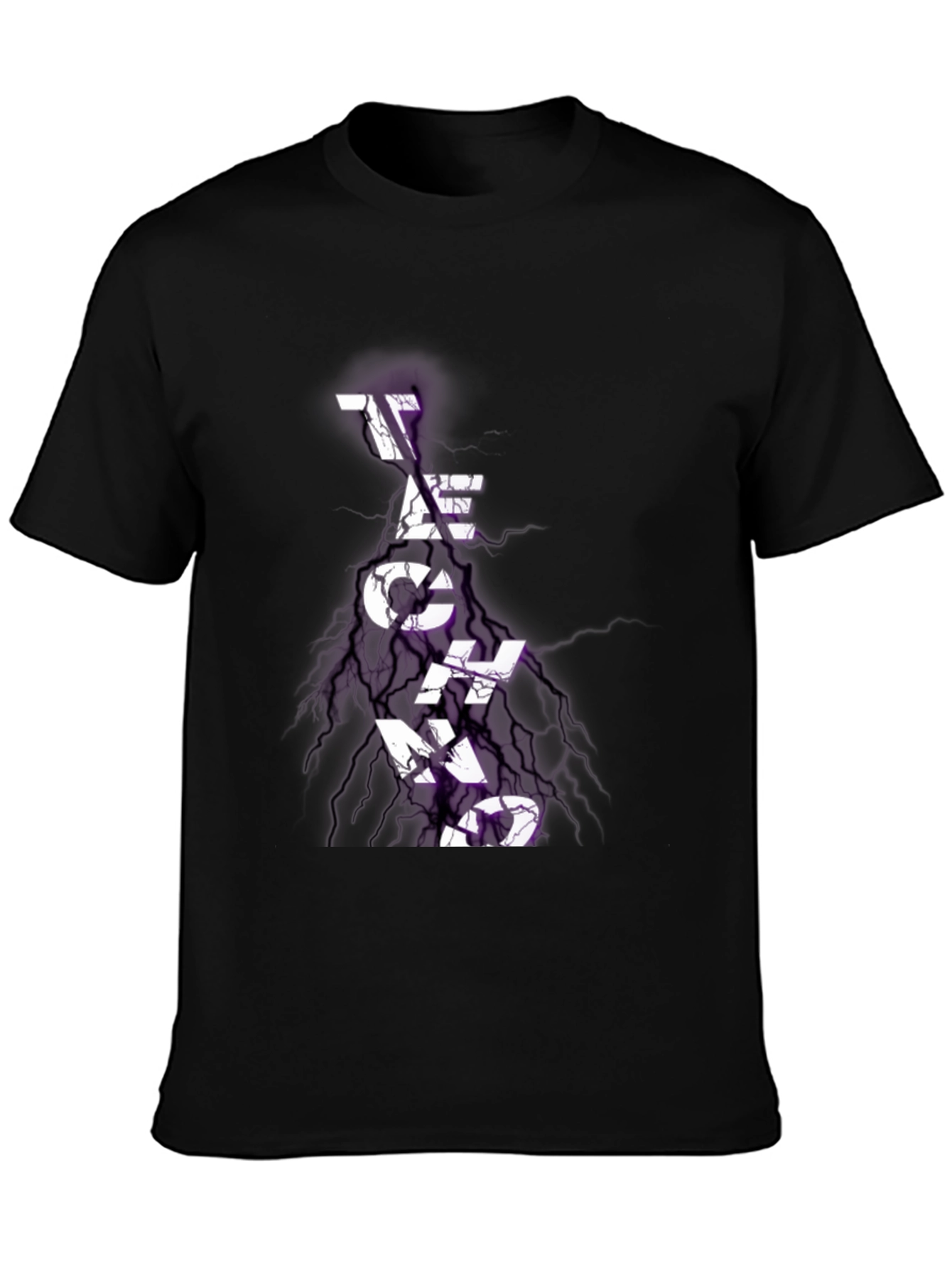Techno Rave Graphic T-Shirt - Electric Purple