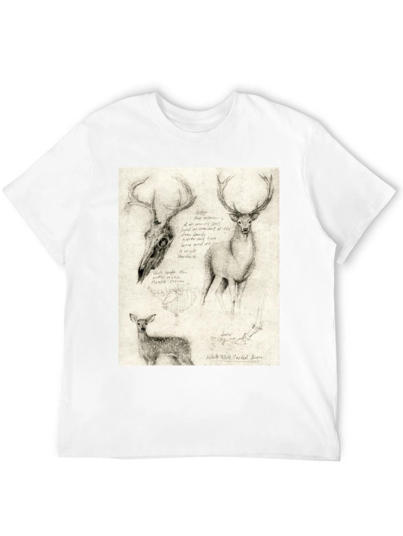 Deer Sketch T-Shirt | Wildlife Illustration Tee