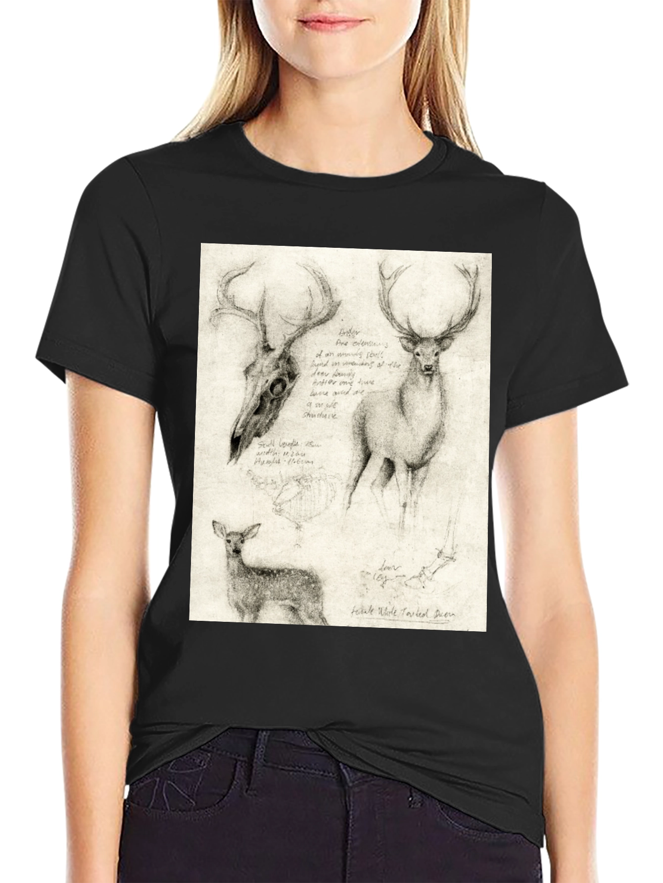 Deer Sketch T-Shirt | Wildlife Illustration Tee