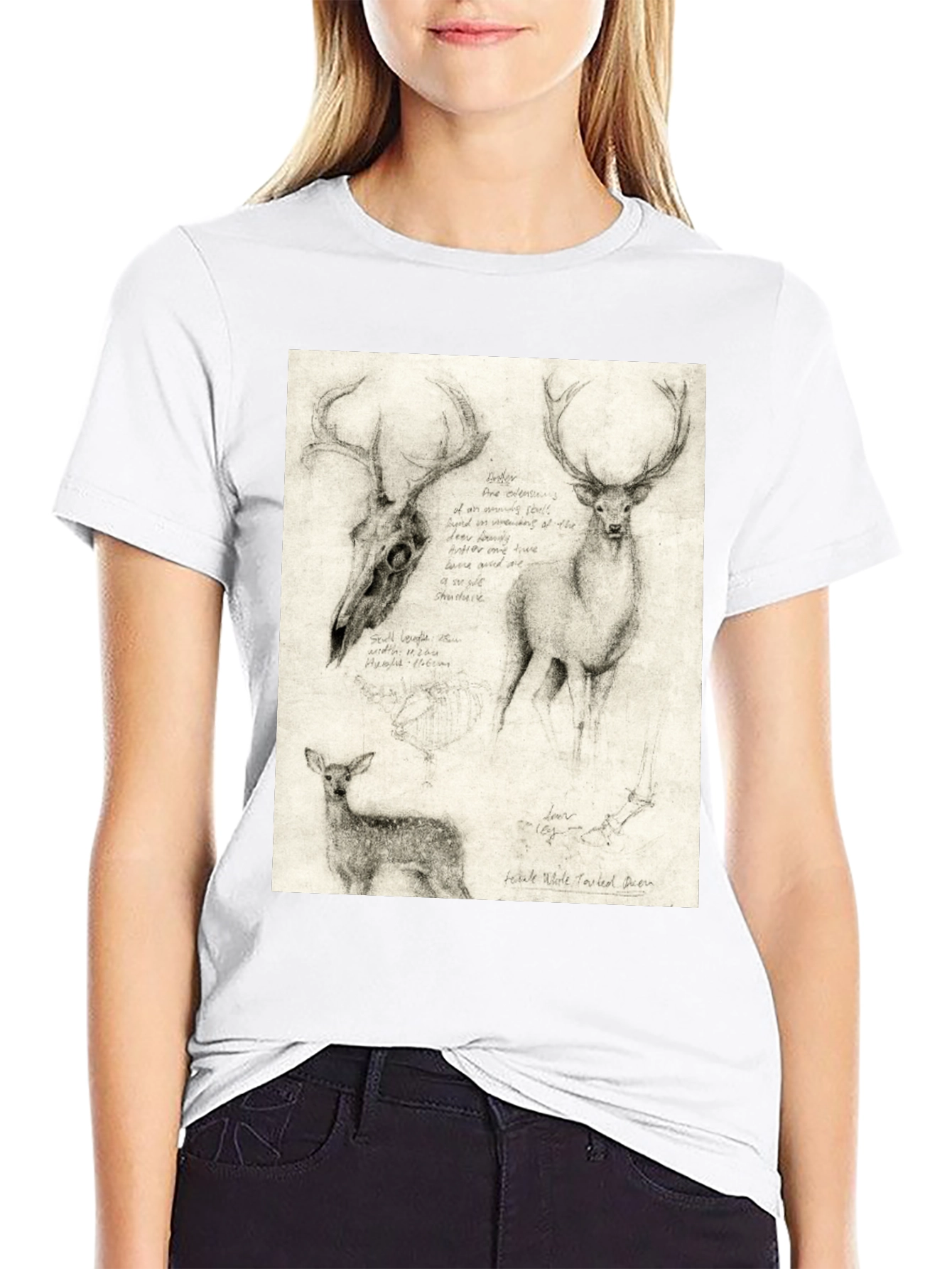 Deer Sketch T-Shirt | Wildlife Illustration Tee