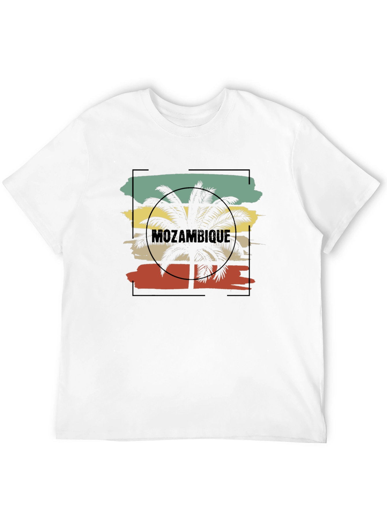 Mozambique Palm Tree Graphic Black T-Shirt