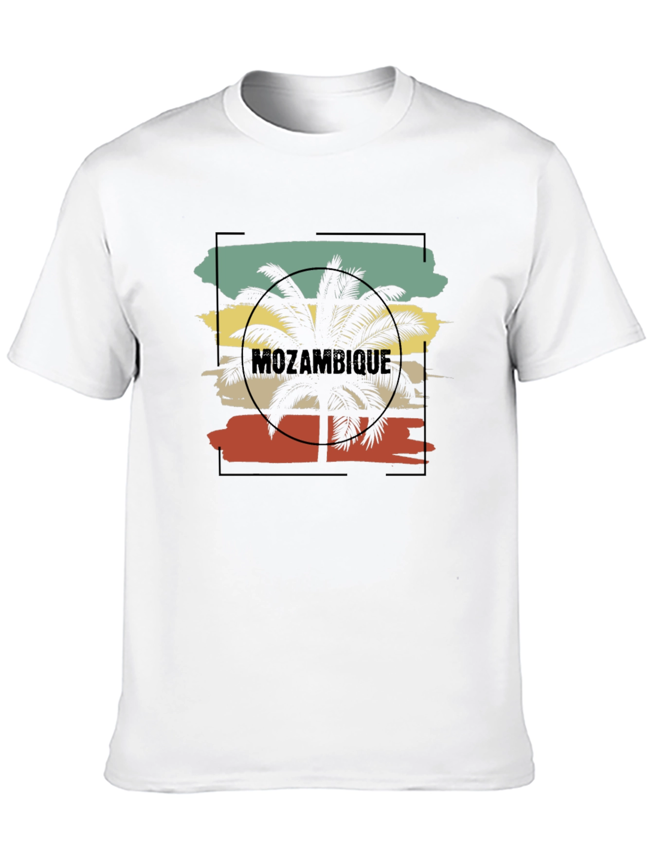 Mozambique Palm Tree Graphic Black T-Shirt