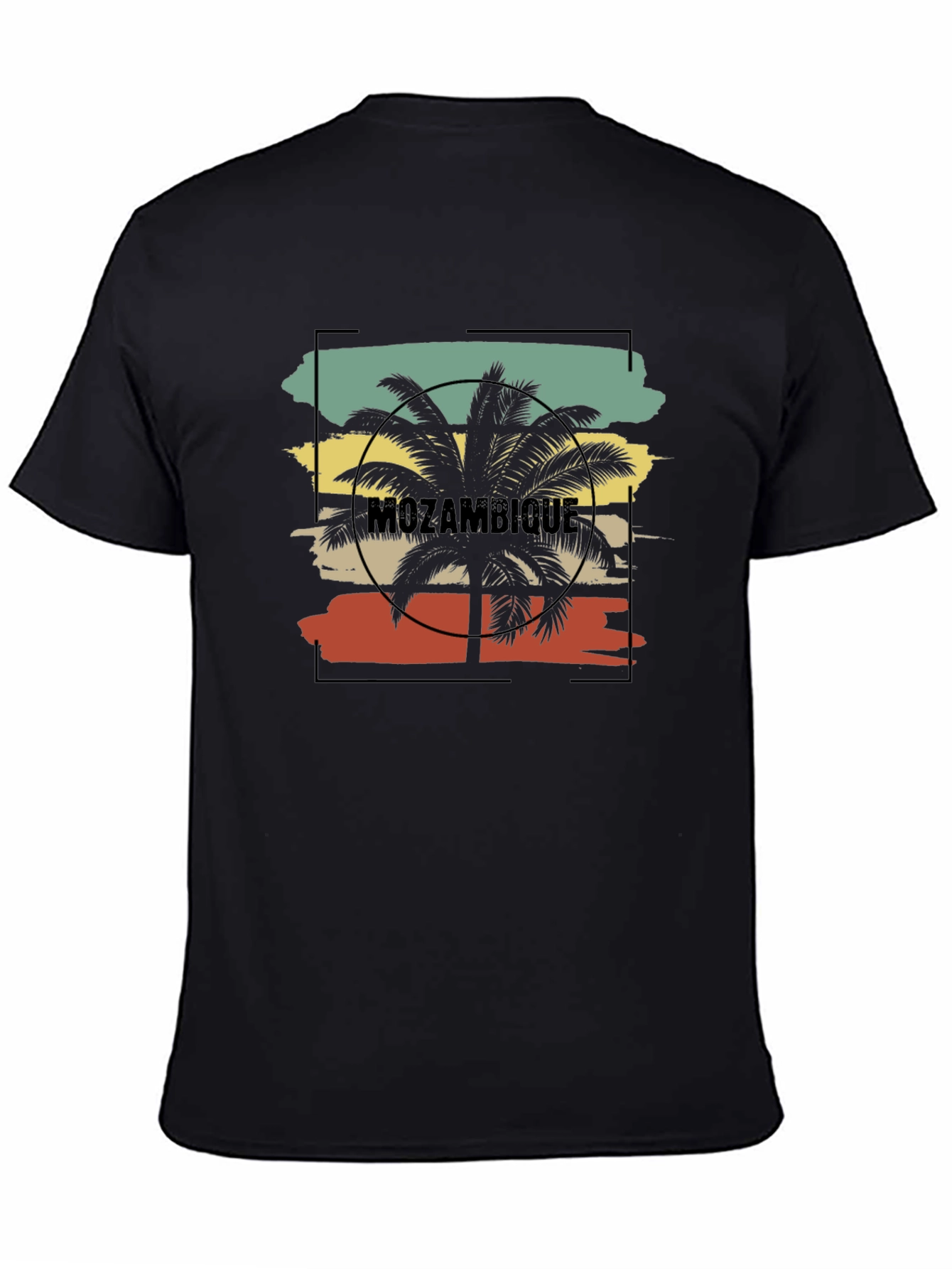 Mozambique Palm Tree Graphic Black T-Shirt