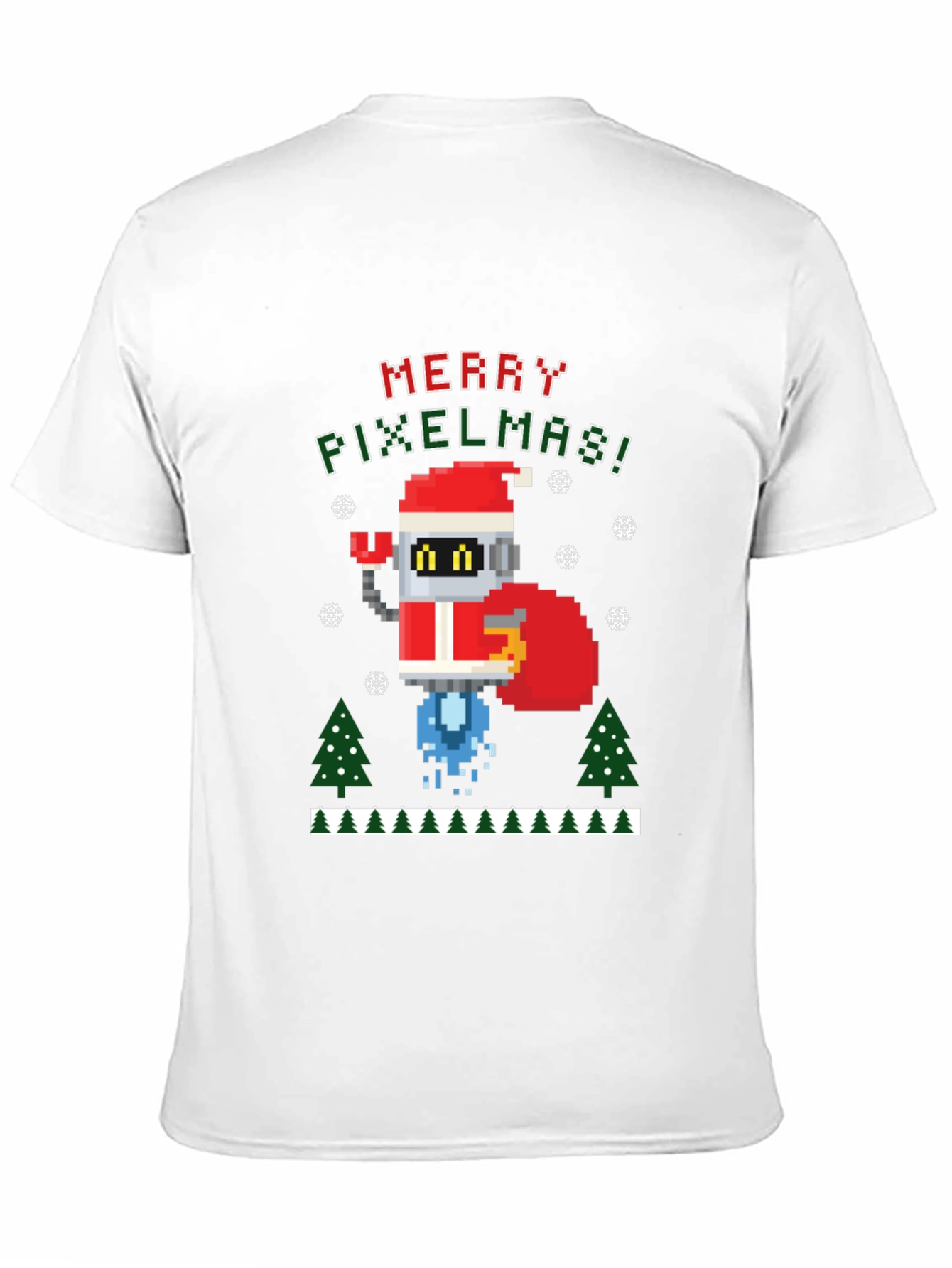 Merry Pixelmas Robot Christmas T-Shirt