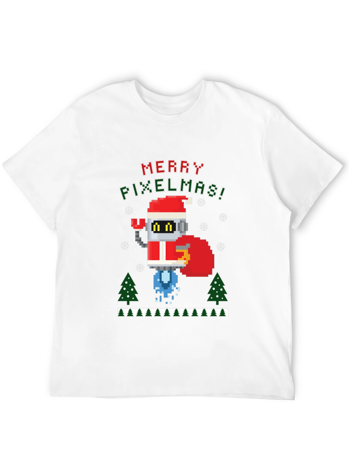 Merry Pixelmas Robot Christmas T-Shirt