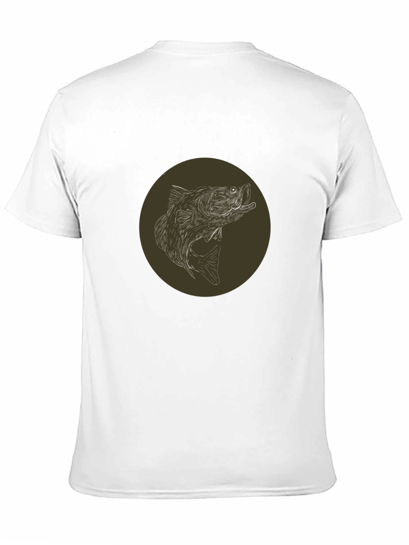 Bass Fishing T-Shirt - Black Round Graphic
