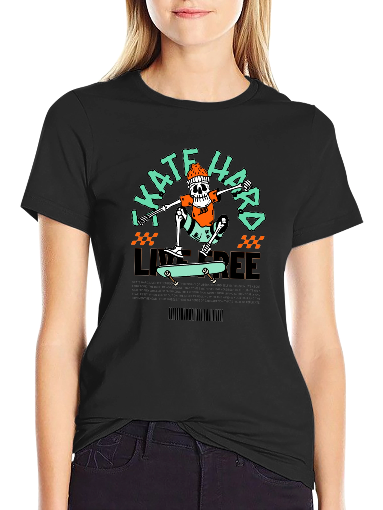 Skate Hard Live Free Graphic Tee