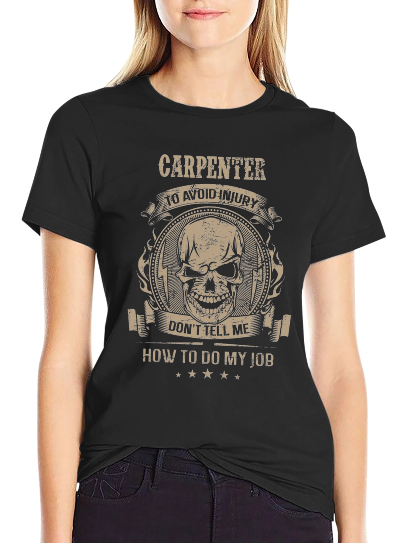 Carpenter Skull Graphic T-Shirt - Avoid Injury