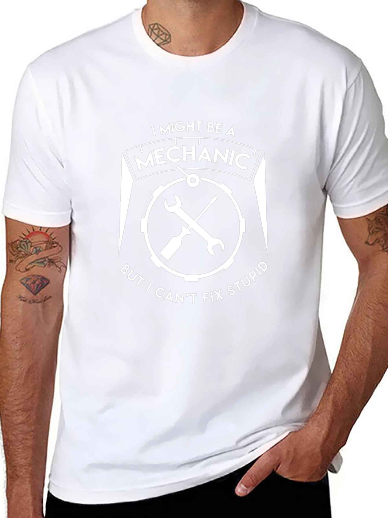 Mechanic T-Shirt - I Cant Fix Stupid Tee