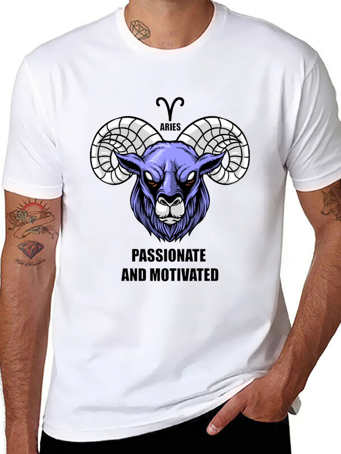 Aries Zodiac Graphic Tee - Passionate & Motivated