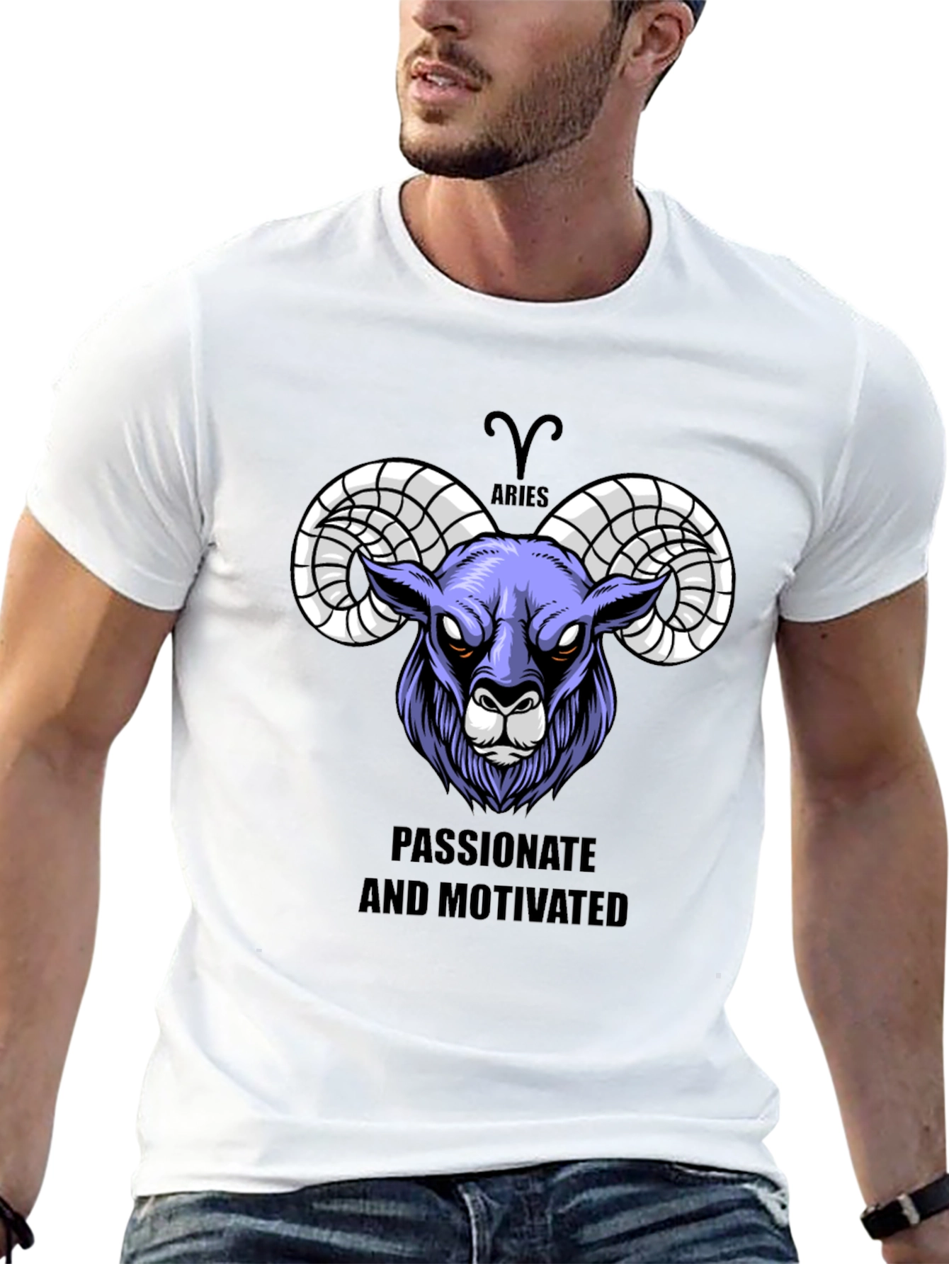 Aries Zodiac Graphic Tee - Passionate & Motivated