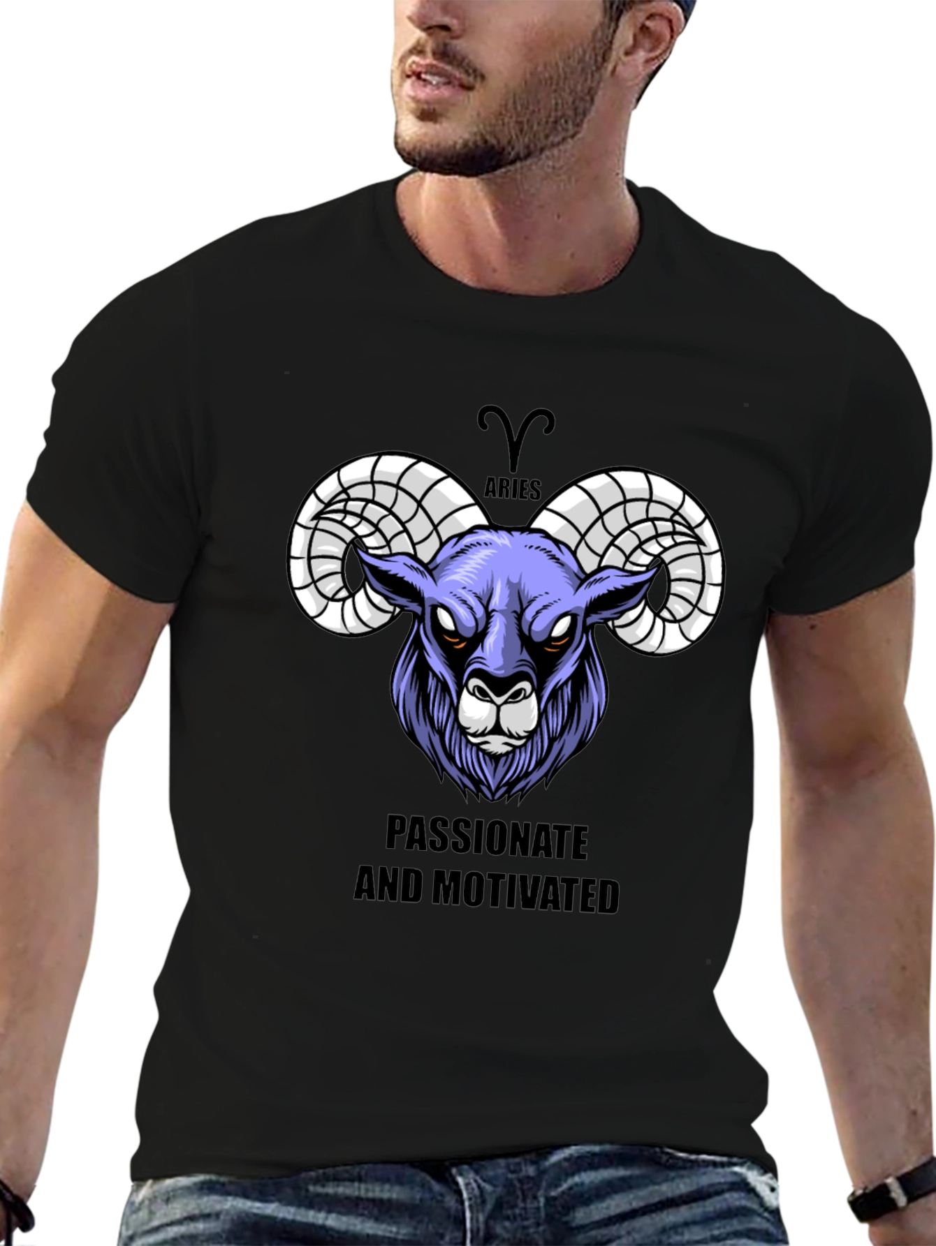 Aries Zodiac Graphic Tee - Passionate & Motivated