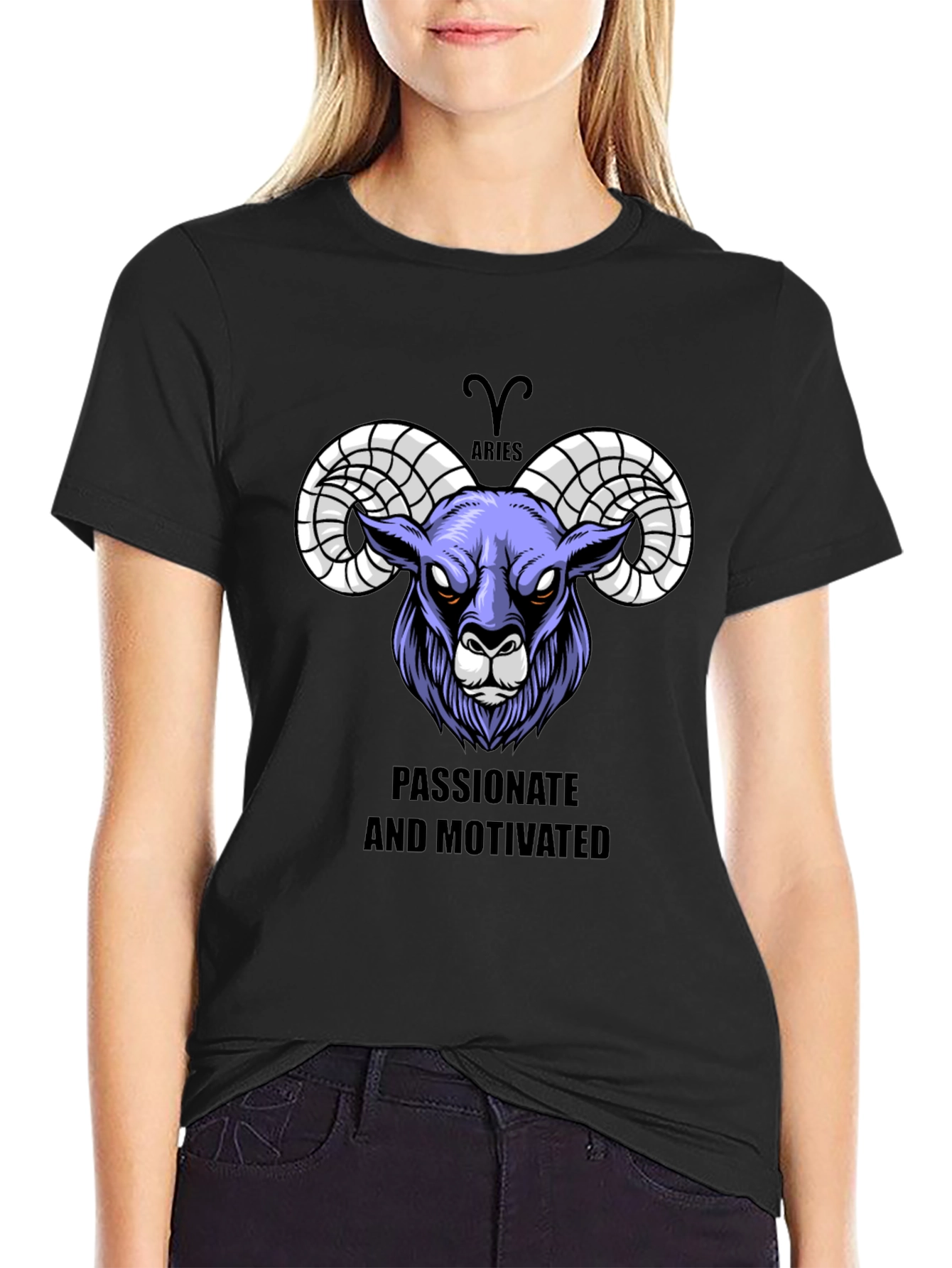 Aries Zodiac Graphic Tee - Passionate & Motivated