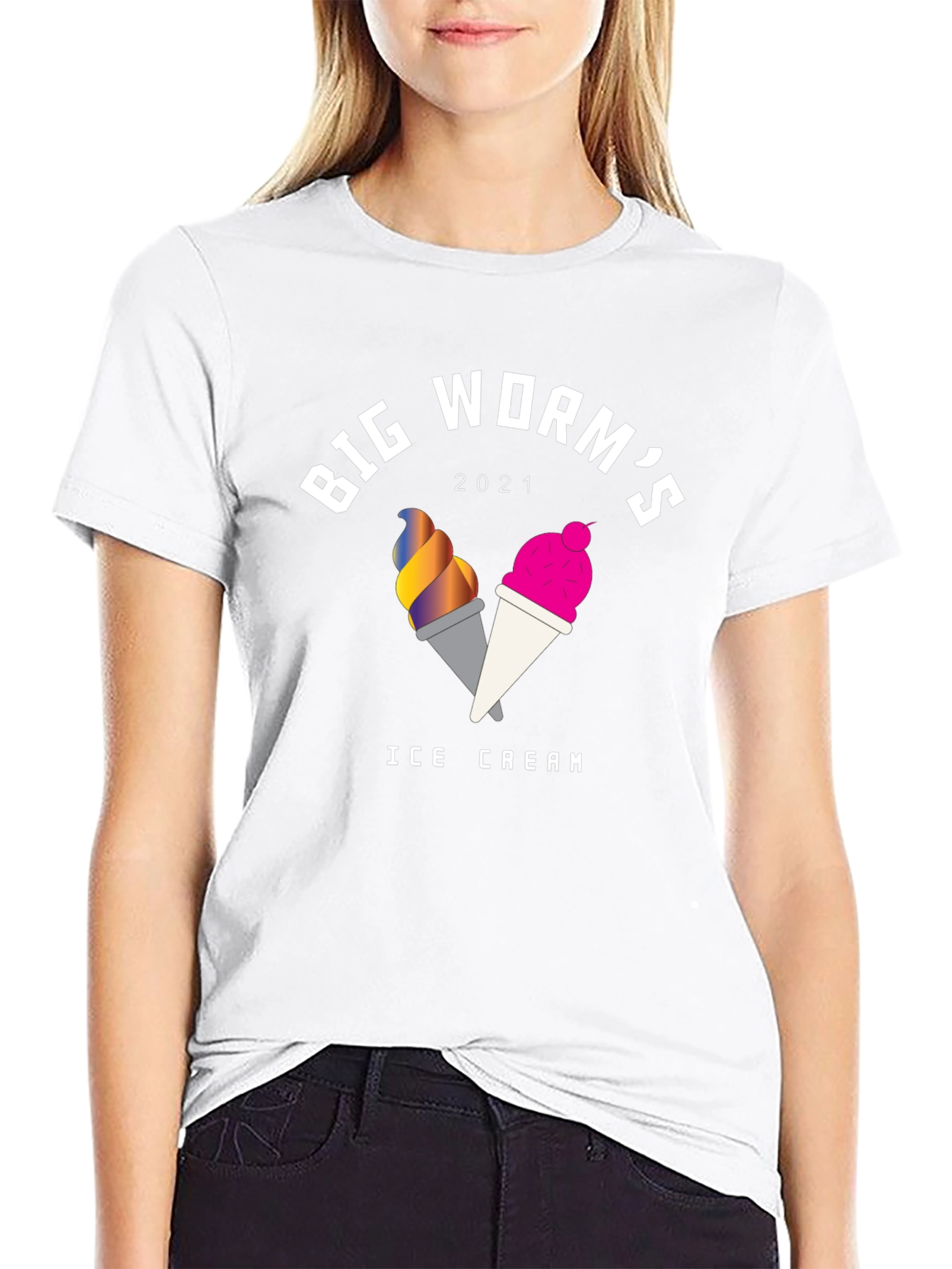 Big Worms 2021 Ice Cream Graphic T-Shirt