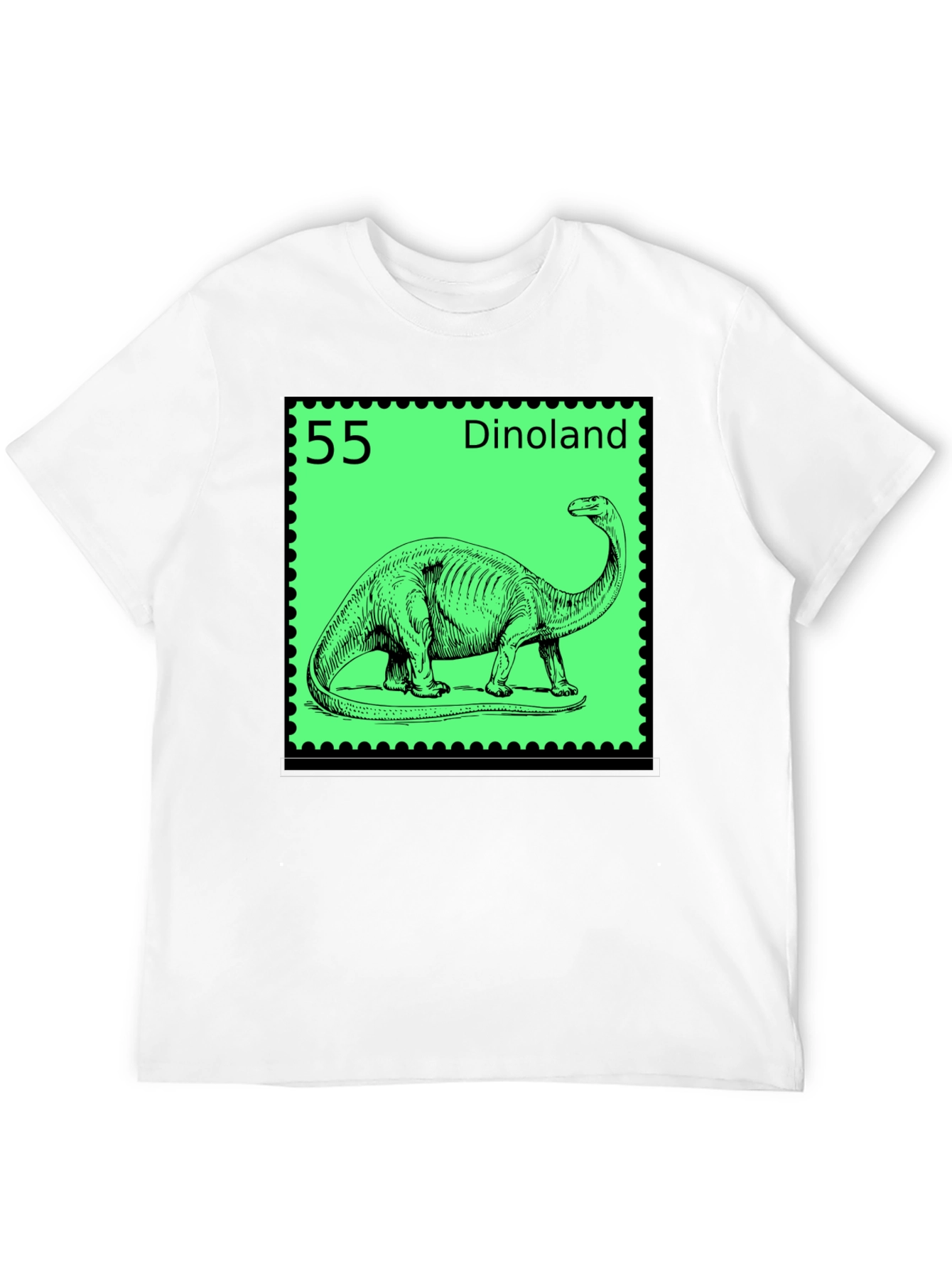 Dinoland Dinosaur Stamp Black T-Shirt