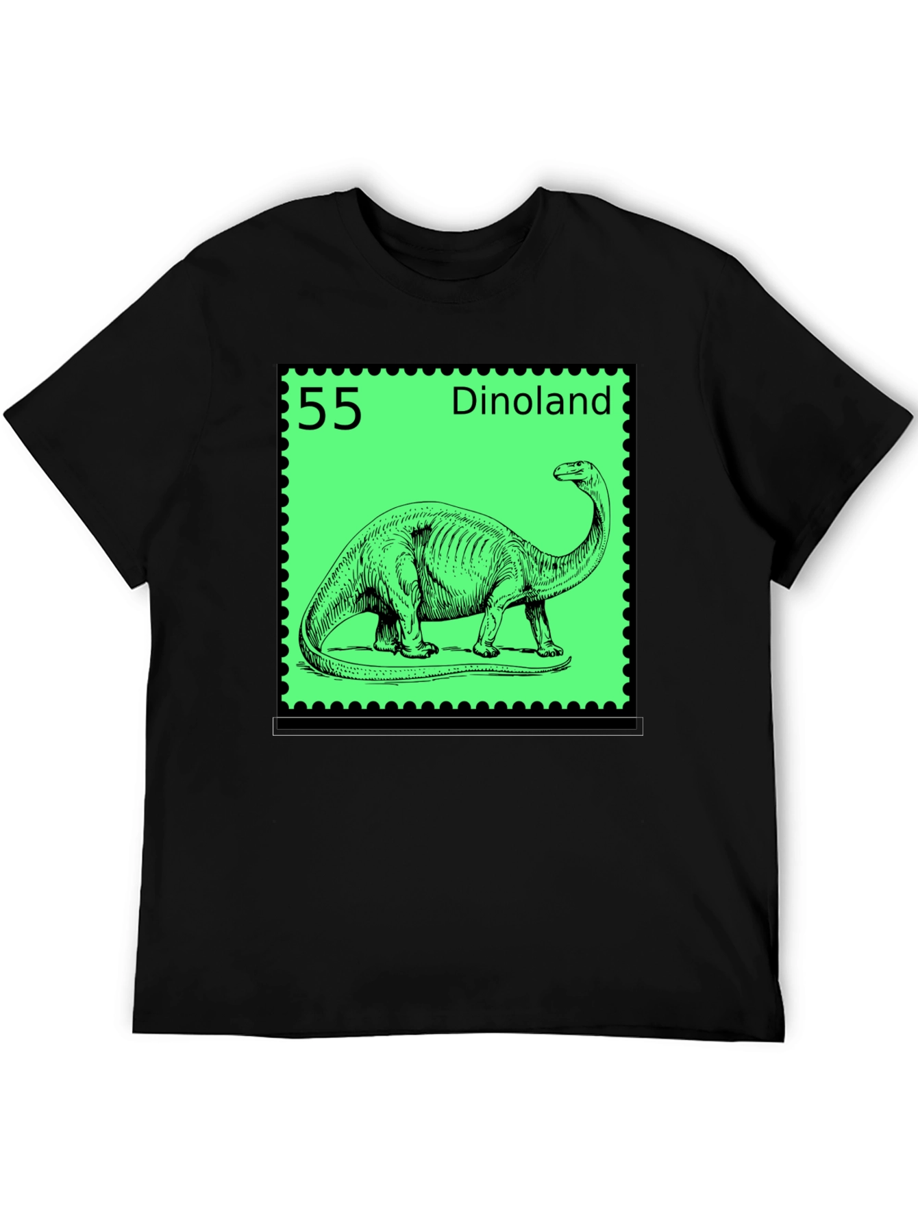 Dinoland Dinosaur Stamp Black T-Shirt
