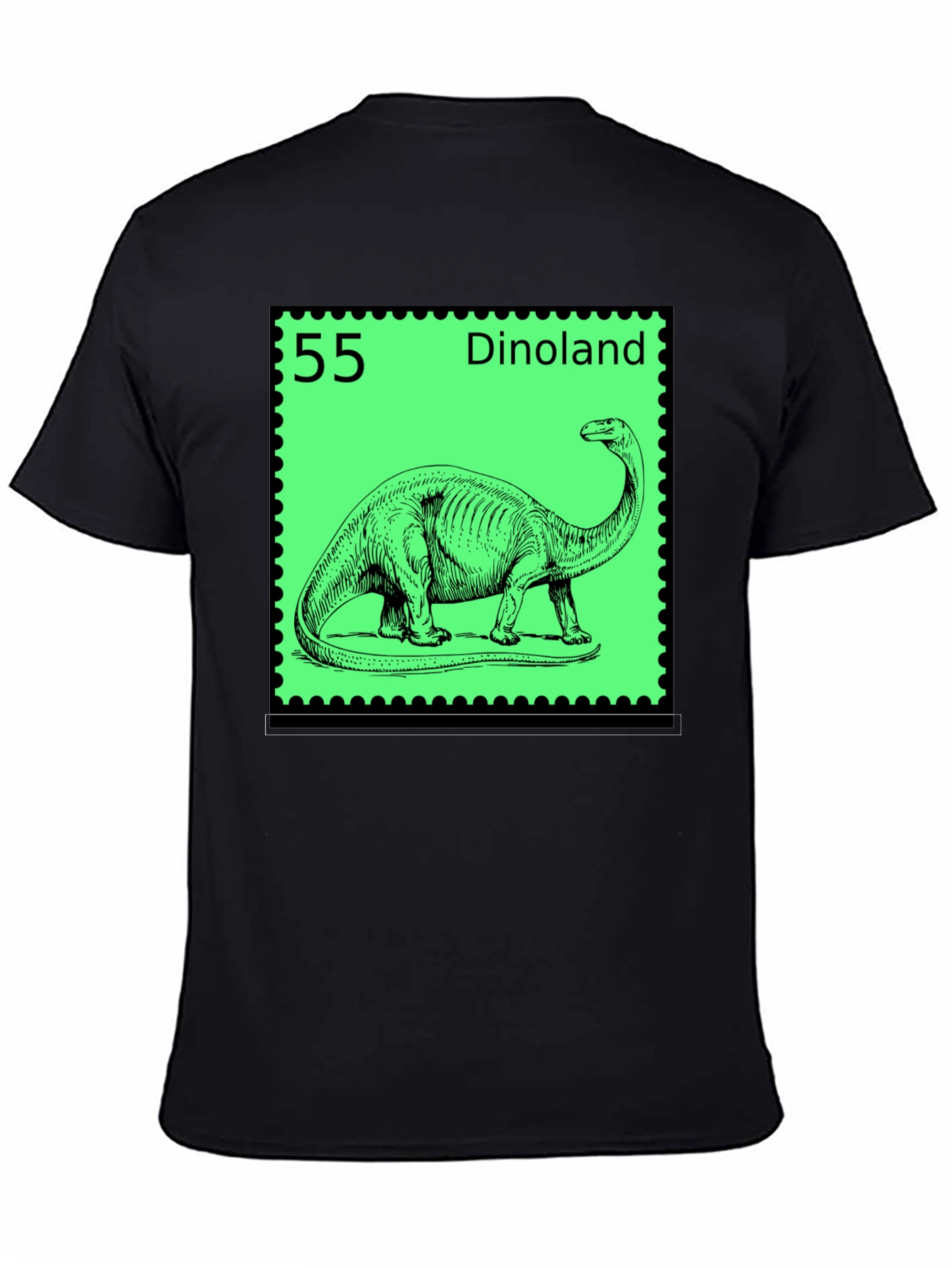 Dinoland Dinosaur Stamp Black T-Shirt
