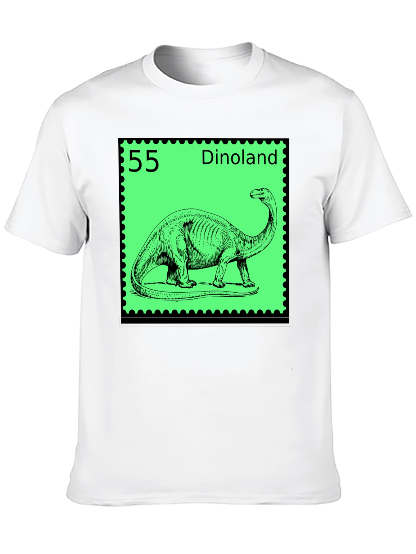 Dinoland Dinosaur Stamp Black T-Shirt