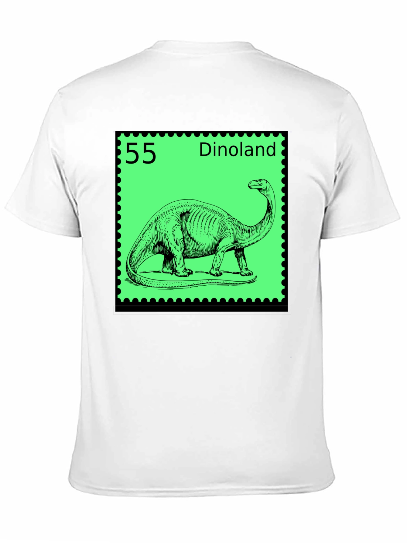 Dinoland Dinosaur Stamp Black T-Shirt